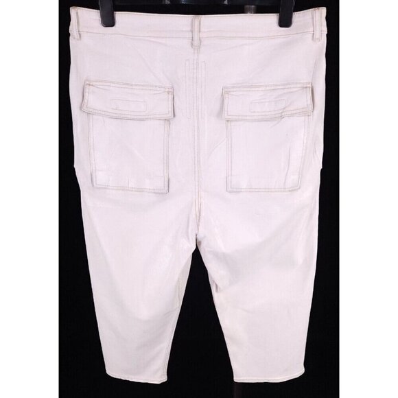 Rick Owens DRKSHDW Cargo Collapse Cropped Cut Pant 36 L Mens White SS 20 NWT - Picture 7 of 11